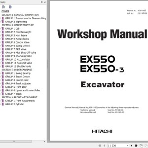 Hitachi EX550 EX550-3 Workshop Manual W116E-00