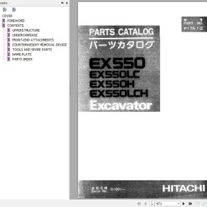 Hitachi EX550 To EX600LCH-3 Parts Catalog