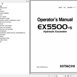 Hitachi EX5500-5 Operator's Manual EM18B-1-1