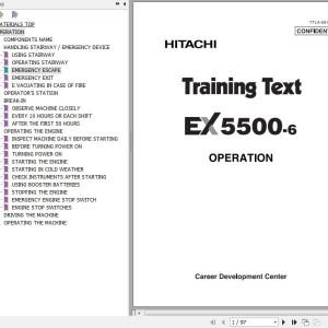 Hitachi EX5500-6 Training Text Operation TTLA-0810-EX