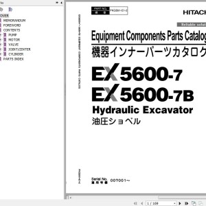 Hitachi EX5600-7 EX5600-7B Parts Catalog