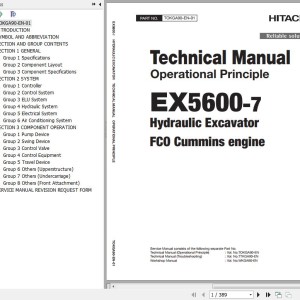 Hitachi EX5600-7 FCO Cummins Technical Manual Operational Principle TOKGA90-EN-01