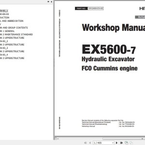 Hitachi EX5600-7 FCO Cummins Workshop Manual WKGA90-EN-00