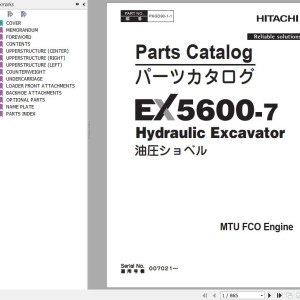 Hitachi EX5600-7 MTU FCO Parts Catalog PKGD90-1-1
