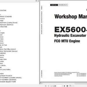 Hitachi EX5600-7 MTU FCO Workshop Manual WKGD90-EN-01