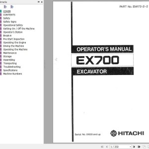 Hitachi EX700 Operator's Manual EM172-2-2