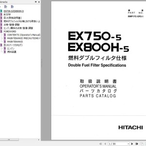 Hitachi EX750-5 EX800H-5 Parts & Operator Manual