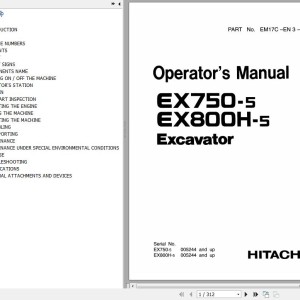Hitachi EX750-5 EX800H-5 Operator's Manual