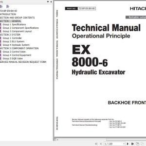 Hitachi EX8000-6 Backhoe Front Technical Manual Operational Principle TO18P-EN-BH-00