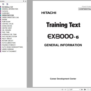 Hitachi EX8000-6 Training Text General Information TTLA-0776-EX