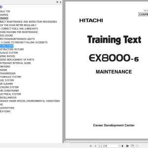 Hitachi EX8000-6 Training Text Maintenance TTLA-0778-EX