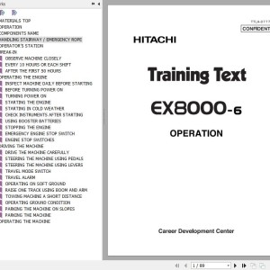 Hitachi EX8000-6 Training Text Operation TTLA-0777-EX