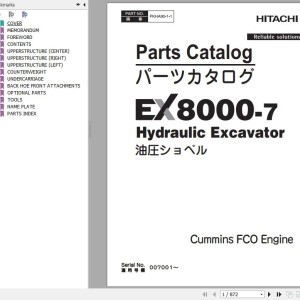 Hitachi EX8000-7 FCO Cummins Parts Catalog
