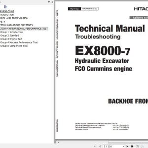 Hitachi EX8000-7 FCO Cummins Technical Manual TroubleShooting TTKHA90-EN-00