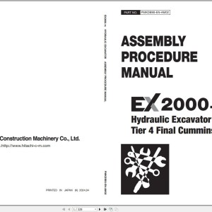 Hitachi EX2000-7B Assembly Procedure Manual PMKDB90-EN-AM02 PDF