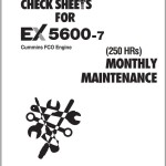 Hitachi EX5600-7 Cummins FCO Monthly Maintenance Check Sheets