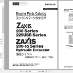 Hitachi Excavator ZX225USR-3 ZX225USRK-3 Series ISUZU 6BG1-TRA-10 Engine Parts Catalog 6BG1-TRA-10