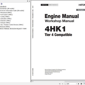 Hitachi Isuzu 4HK1 Tier 4 Compatible Workshop Manual EWDC150-EN-01