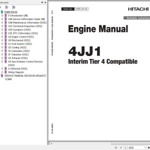 Hitachi Isuzu 4JJ1 Interim Tier 4 Compatible Engine Manual