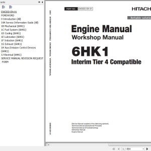 Hitachi Isuzu 6HK1 Interim Tier 4 Compatible Workshop Manual EWDDD-EN-01