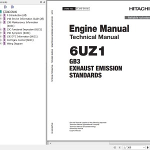 Hitachi Isuzu 6UZ1-XKSA-01 GB3 Exhaust Emission Standards Technical Manual ETJAE-EN-00