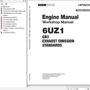 Hitachi Isuzu 6UZ1-XKSA-01 GB3 Exhaust Emission Standards Workshop Manual EWJAE-EN-00