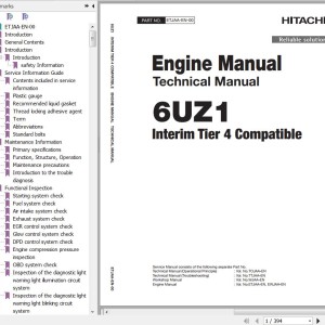 Hitachi Isuzu 6UZ1-XZSA Interim Tier 4 Compatible Technical Manual ETJAA-EN-00