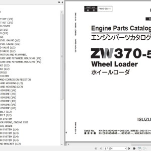 Hitachi ZW370-5B Isuzu 6WG1 Engine Parts Catalog
