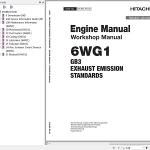 Hitachi Isuzu 6WG1 GB3 Exhaust Emission Standards Workshop Manual EWJBG-EN-00
