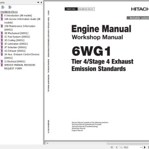 Hitachi Isuzu 6WG1 Tier 4 Stage 4 Exhaust Emission Standards Workshop Manual EWJBK40-EN-01