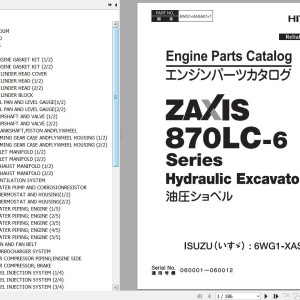 Hitachi ZX870LC-6 Series Isuzu 6WG1-XASA01 Engine Parts Catalog 6WG1-XASA01-7