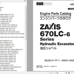 Hitachi ZX670LC-6 Series Isuzu 6WG1-XASA02 Engine Parts Catalog 6WG1-XASA02-7