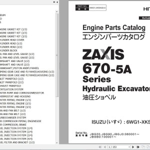 Hitachi ZX670-5A Series Isuzu 6WG1-XKSA02 Engine Parts Catalog 6WG1-XKSA02-5