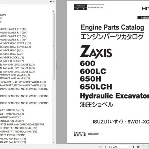 Hitachi ZX600 600LC 650H 650LCH Isuzu 6WG1-XQA01 Engine Parts Catalog 6WG1-XQA01-7