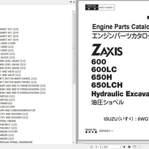 Hitachi ZX600 600LC 650H 650LCH Isuzu 6WG1-XQA03 Engine Parts Catalog 6WG1-XQA03-7