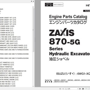 Hitachi ZX870LC-5G Series Isuzu 6WG1-XQA04 Engine Parts Catalog 6WG1-XQA04-5