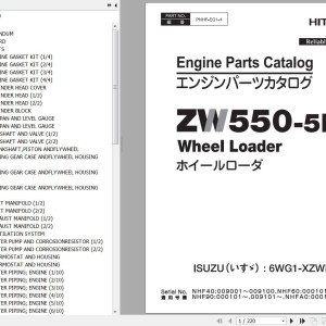 Hitachi ZW550-5B Isuzu 6WG1-XZWB02 Engine Parts Catalog PNHF-EG1-4