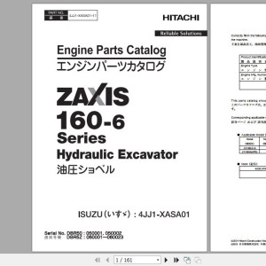 Hitachi Isuzu Engine 4JJ1-XASA01 Parts Catalog 4JJ1-XASA01-11