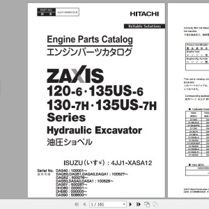 Hitachi Isuzu Engine 4JJ1-XASA12 Parts Catalog 4JJ1-XASA12-9