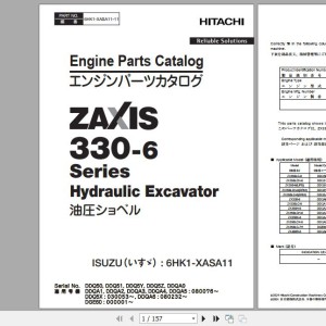 Hitachi Isuzu Engine 6HK1-XASA11 Parts Catalog 6HK1-XASA11-11
