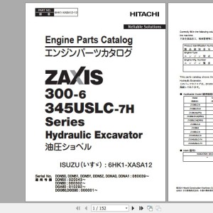 Hitachi Isuzu Engine 6HK1-XASA12 Parts Catalog 6HK1-XASA12-12