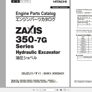 Hitachi Isuzu Engine 6HK1-XWSA01 Parts Catalog 6HK1-XWSA01-1