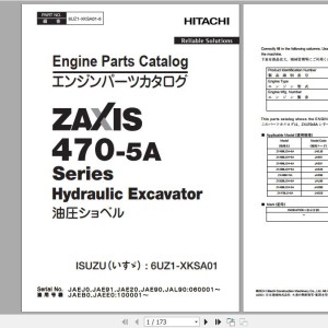 Hitachi Isuzu Engine 6UZ1-XKSA01 Parts Catalog 6UZ1-XKSA01-8