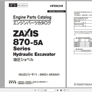 Hitachi Isuzu Engine 6WG1-XKSA01 Parts Catalog 6WG1-XKSA01-8