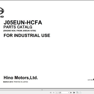 HINO J05EUN-HCFA Engine Parts Catalog 4111-0-1