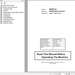 Hitachi 650TLX Operator's Manual