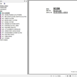 Hitachi SC1200 Parts Catalog WATASC1200