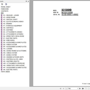 Hitachi SC1500HD Parts Catalog WATASC1500HD
