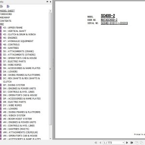 Hitachi SC400-2 Parts Catalog WATASC400-2