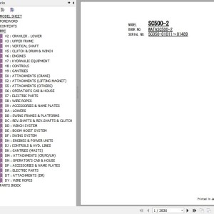 Hitachi SC500-2 Parts Catalog WATASC500-2